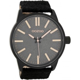 OOZOO Timepieces 48mm Black Leather Strap C7468